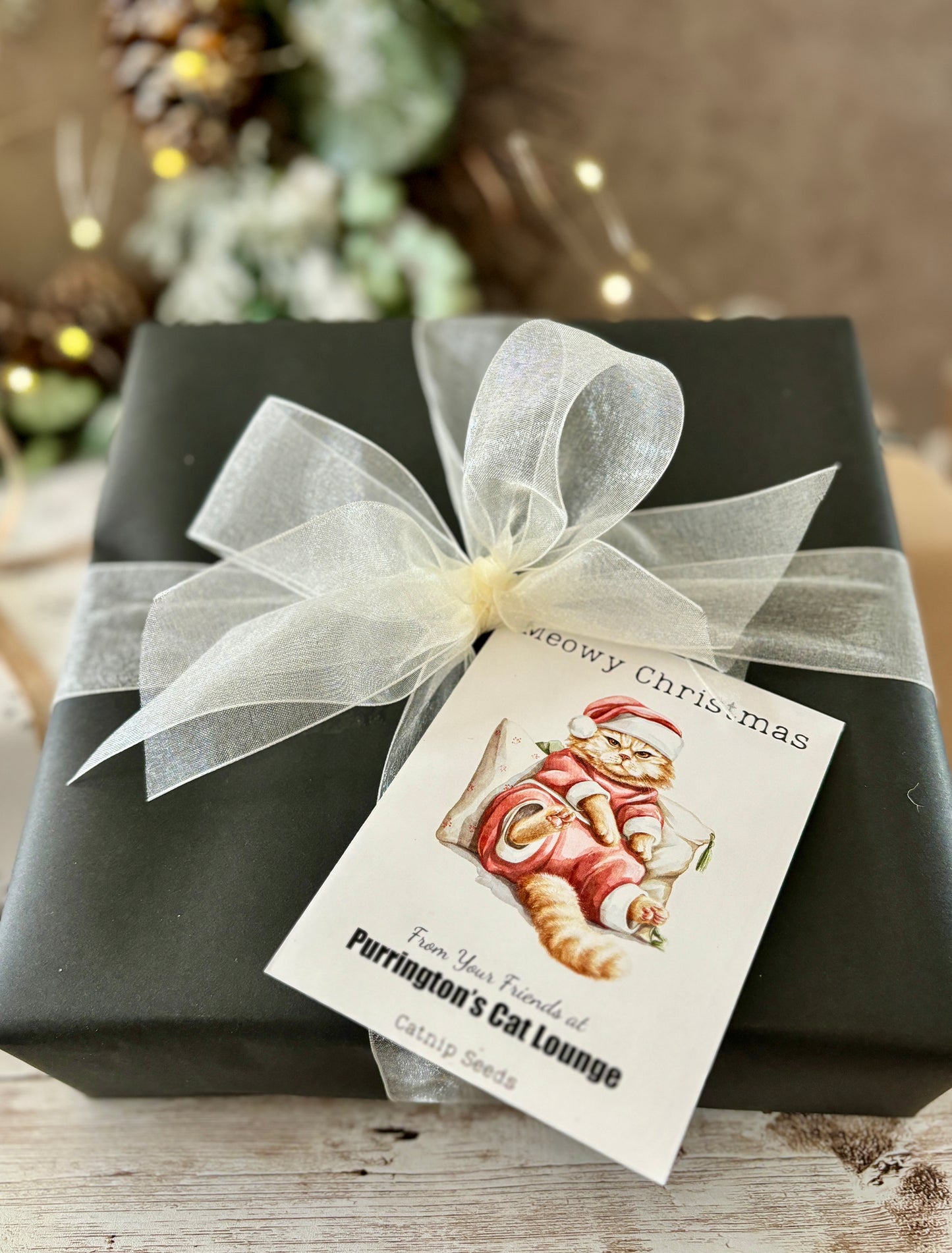 Santa Claws Custom Gift Tag or Promotional Seed Packet