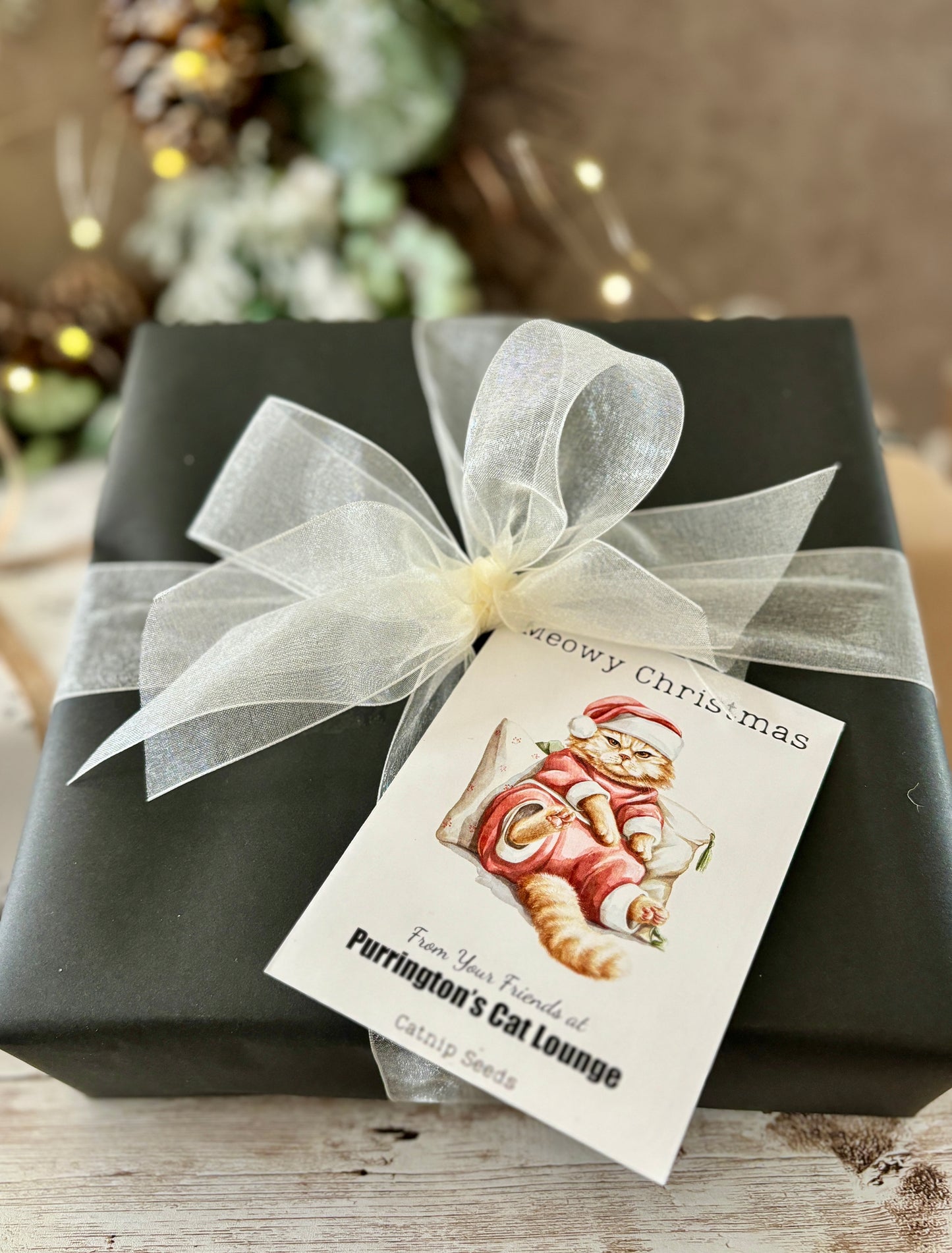 Santa Claws Custom Gift Tag or Promotional Seed Packet