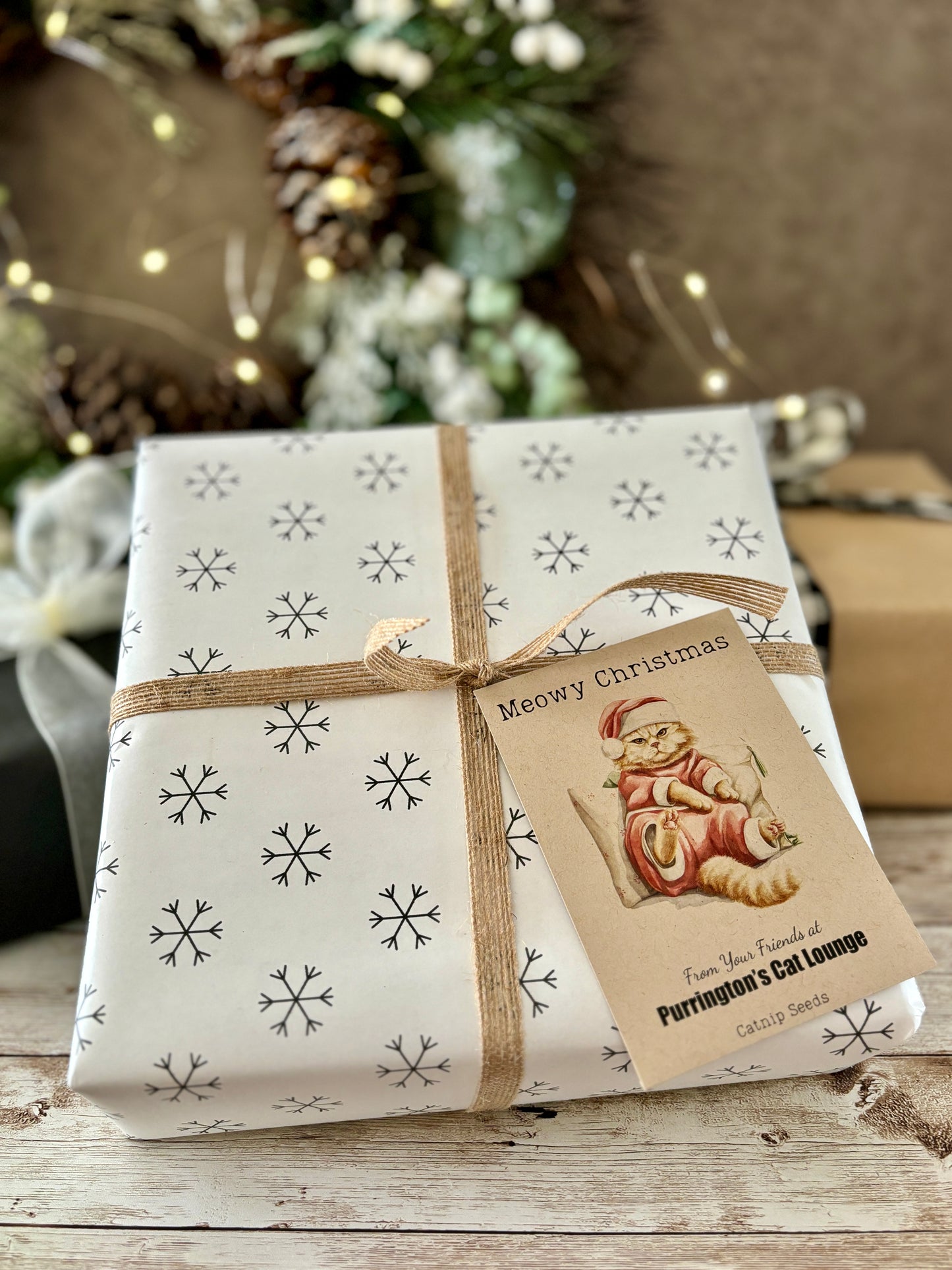 Santa Claws Custom Gift Tag or Promotional Seed Packet