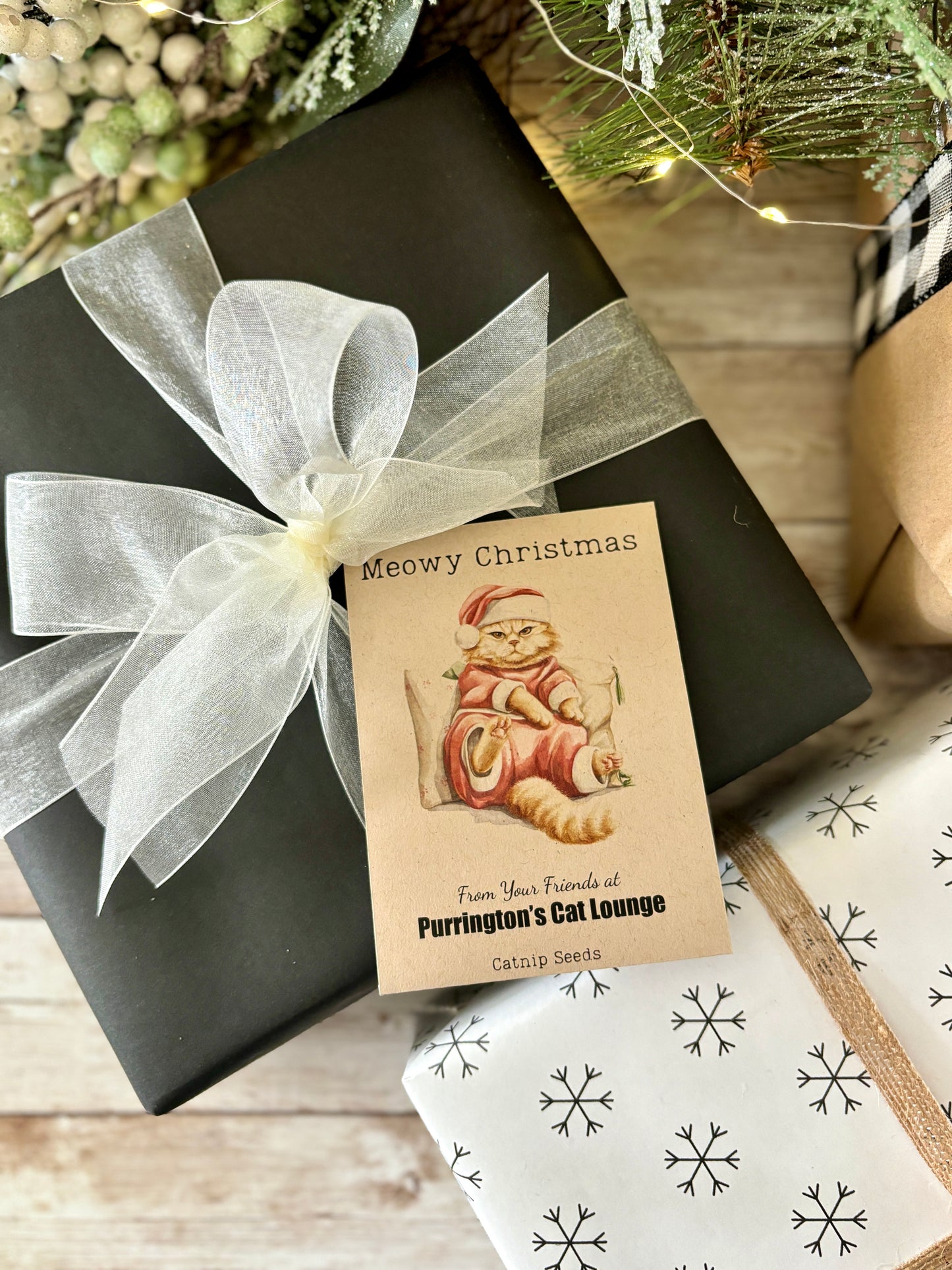 Santa Claws Custom Gift Tag or Promotional Seed Packet