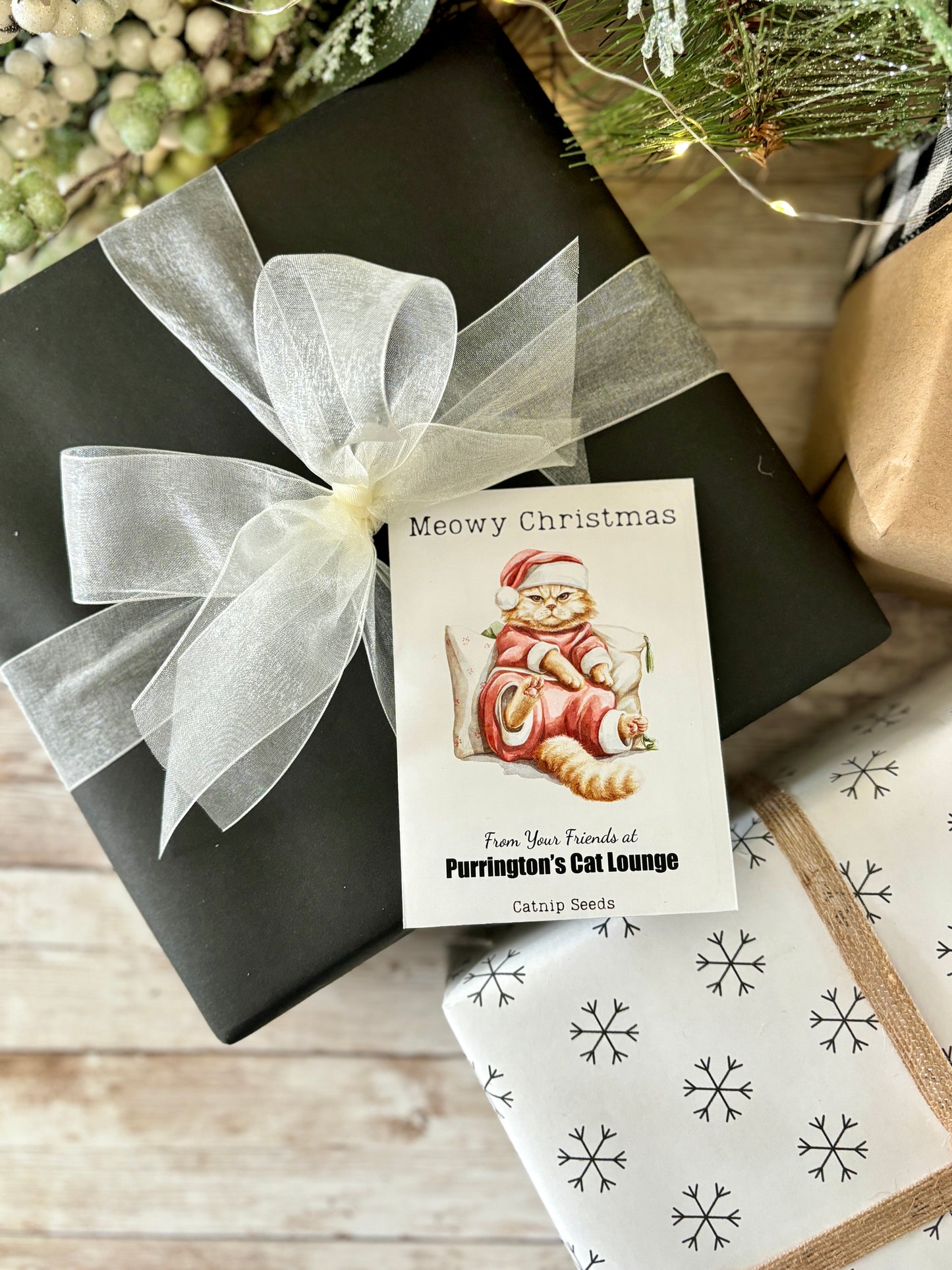 Santa Claws Custom Gift Tag or Promotional Seed Packet