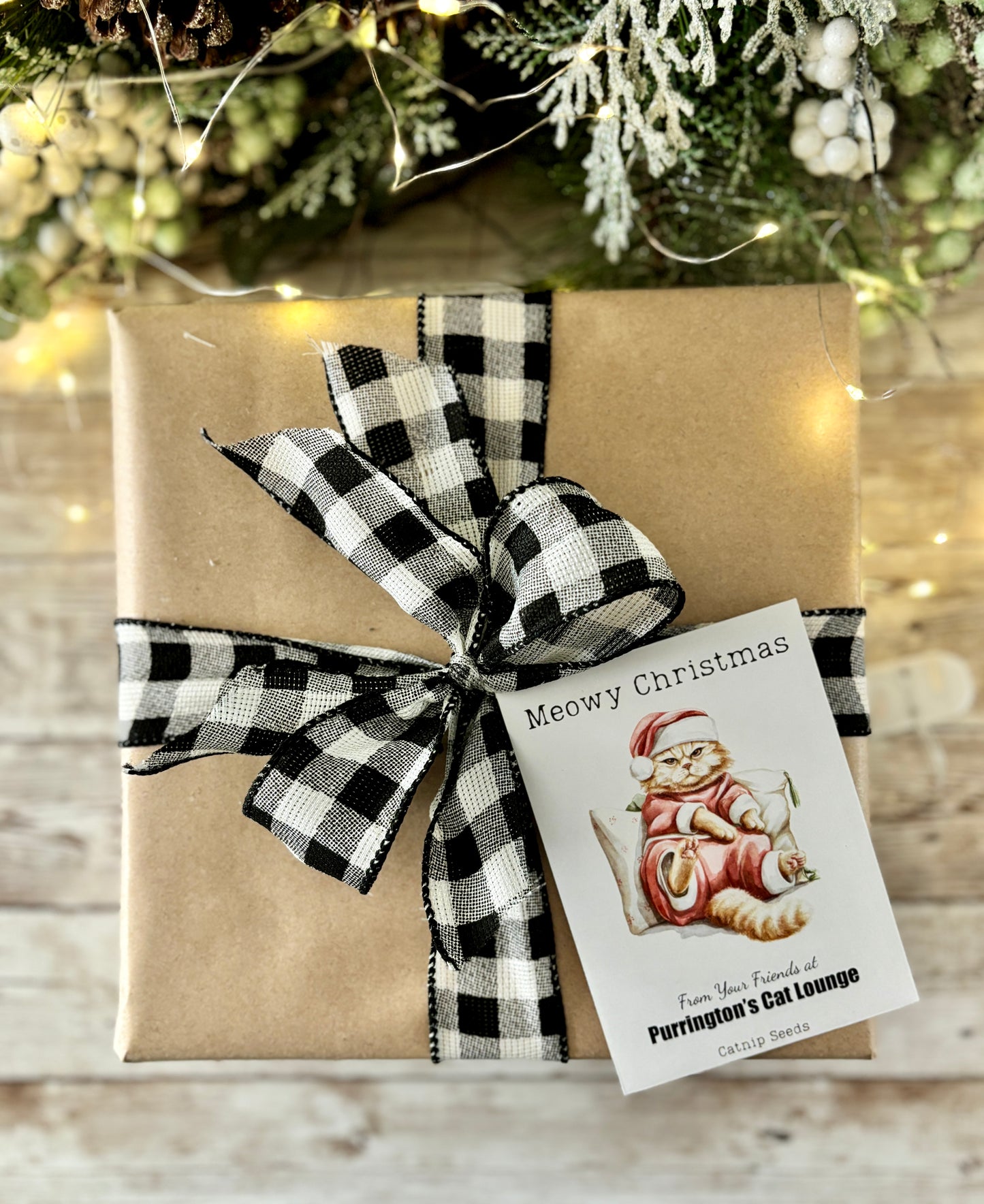 Santa Claws Custom Gift Tag or Promotional Seed Packet