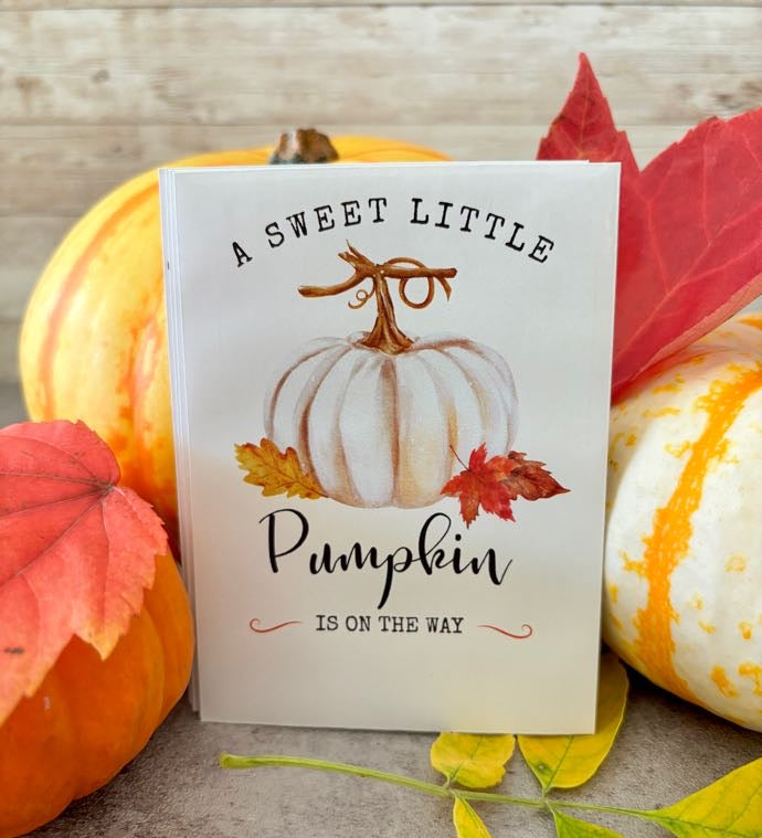 Sweet Little Pumpkin White Baby Shower Favor