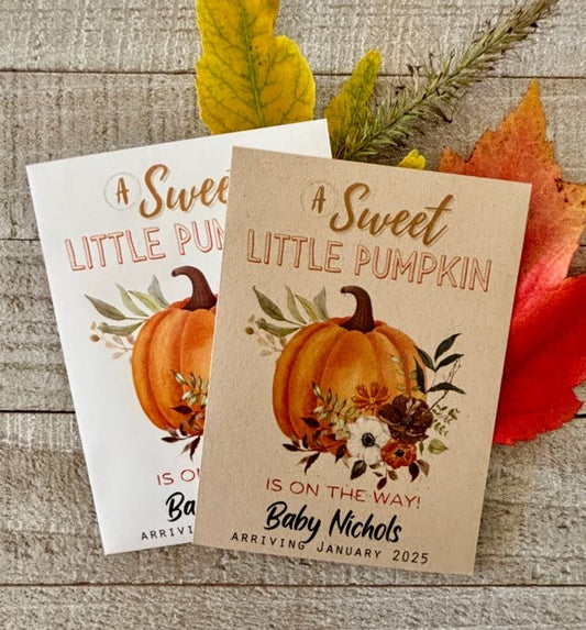 Sweet Little Pumpkin Orange Baby Shower Favor