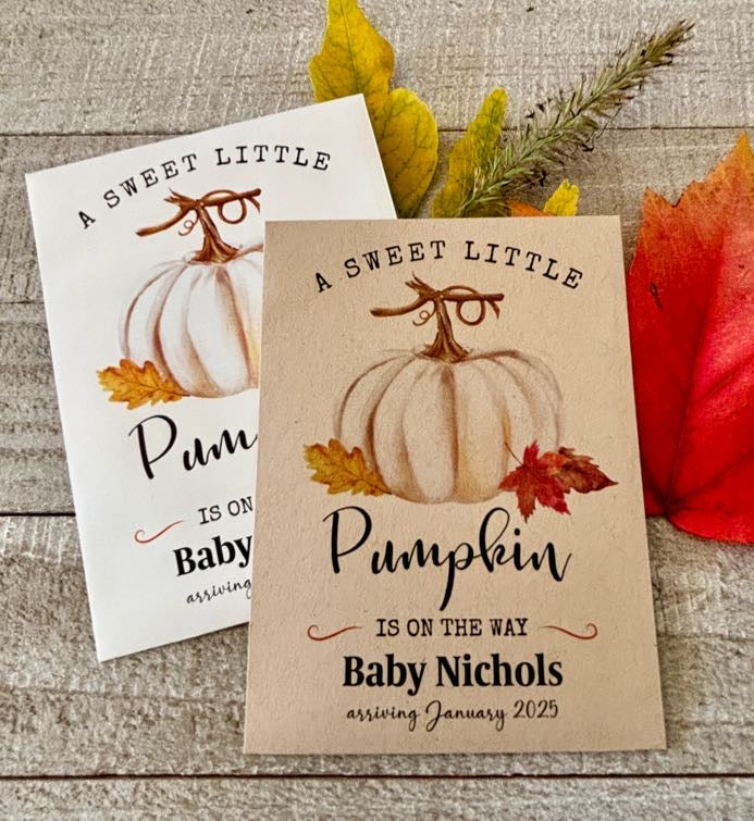 Sweet Little Pumpkin White Baby Shower Favor