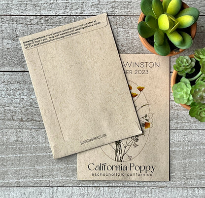 Romantic California Poppy Seed Packet