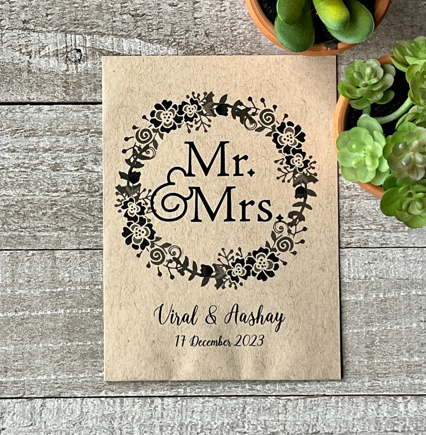 Mr. & Mrs. Wedding Seed Favor